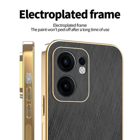 KADEM For Oppo Reno13 F 5G (Reno 13 FS 5G) / 4G Case Electroplating Silk Texture PU + TPU Phone Back Cover