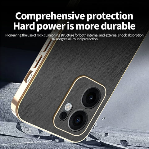 KADEM For Oppo Reno13 F 5G (Reno 13 FS 5G) / 4G Case Electroplating Silk Texture PU + TPU Phone Back Cover