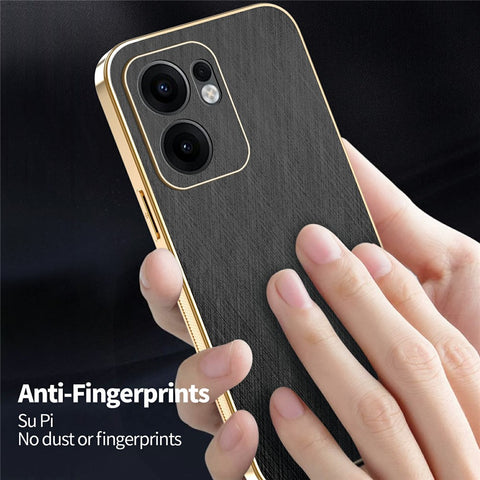 KADEM For Oppo Reno13 F 5G (Reno 13 FS 5G) / 4G Case Electroplating Silk Texture PU + TPU Phone Back Cover