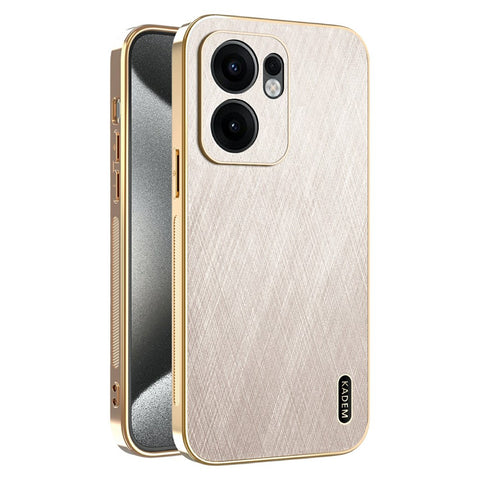 KADEM For Oppo Reno13 F 5G (Reno 13 FS 5G) / 4G Case Electroplating Silk Texture PU + TPU Phone Back Cover