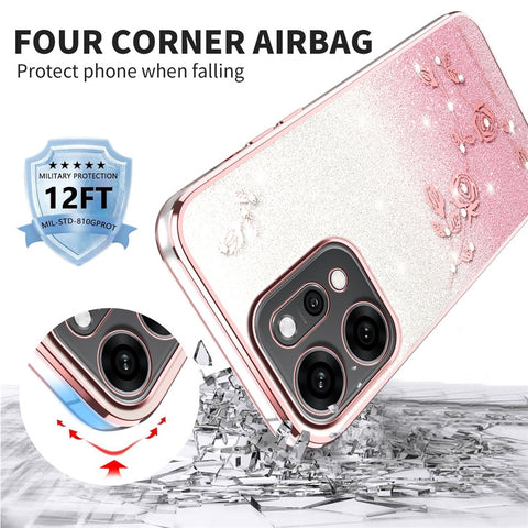 KADEM For Oppo Reno14 5G (Global) Case Flower TPU Flexible Gradient Phone Cover