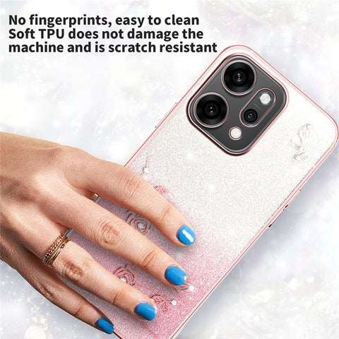 KADEM For Oppo Reno14 5G (Global) Case Flower TPU Flexible Gradient Phone Cover