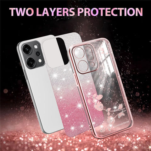 KADEM For Oppo Reno14 5G (Global) Case Flower TPU Flexible Gradient Phone Cover