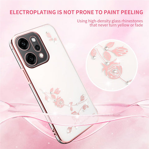 KADEM For Oppo Reno14 Pro 5G (Global) Case Flower Rhinestone Decor TPU Phone Cover