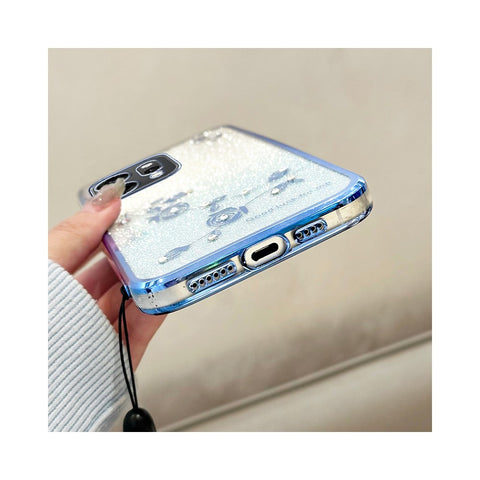 KADEM For Oppo Reno14 5G (Global) Case Flower Pattern TPU Gradient Phone Cover with Lanyards
