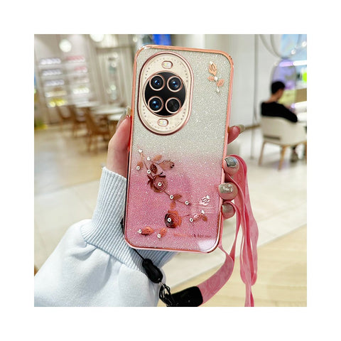 KADEM For Huawei nova 14 Ultra 5G Case Flower Pattern TPU Gradient Phone Cover with Lanyards