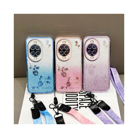 KADEM For Huawei nova 14 Ultra 5G Case Flower Pattern TPU Gradient Phone Cover with Lanyards