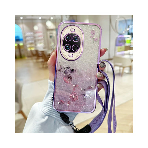 KADEM For Huawei nova 14 Ultra 5G Case Flower Pattern TPU Gradient Phone Cover with Lanyards