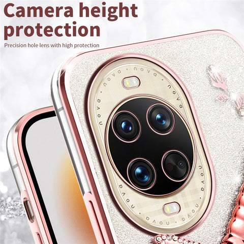KADEM For Huawei nova 14 Ultra 5G Case Dragonfly Kickstand TPU Flowers Glitter Phone Cover