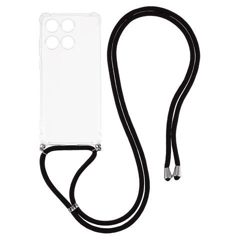 For Motorola Edge 60 5G Case Reinforced Corner TPU Clear Phone Cover with Lanyard