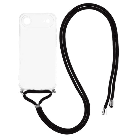 For iPhone Air Case Reinforced Corner TPU Clear Phone Cover with Lanyard