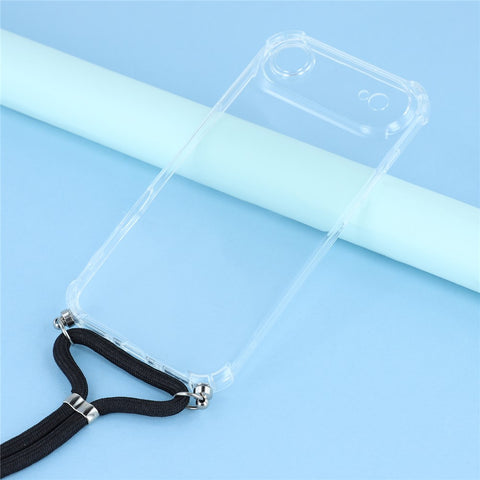 For iPhone Air Case Reinforced Corner TPU Clear Phone Cover with Lanyard
