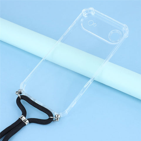 For iPhone Air Case Reinforced Corner TPU Clear Phone Cover with Lanyard