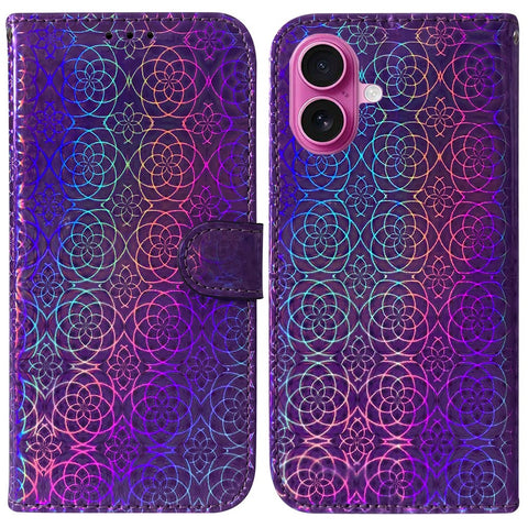 For iPhone 17 Stand Case Dazzling Flower Leather Phone Cover