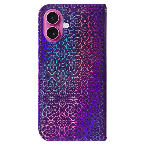For iPhone 17 Stand Case Dazzling Flower Leather Phone Cover