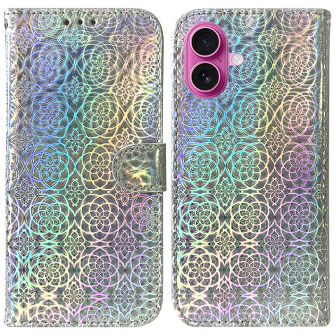 For iPhone 17 Stand Case Dazzling Flower Leather Phone Cover