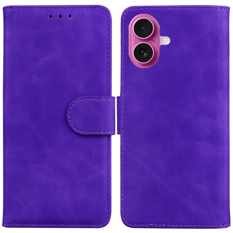 For iPhone 17 Case Solid Color Leather Wallet Phone Cover