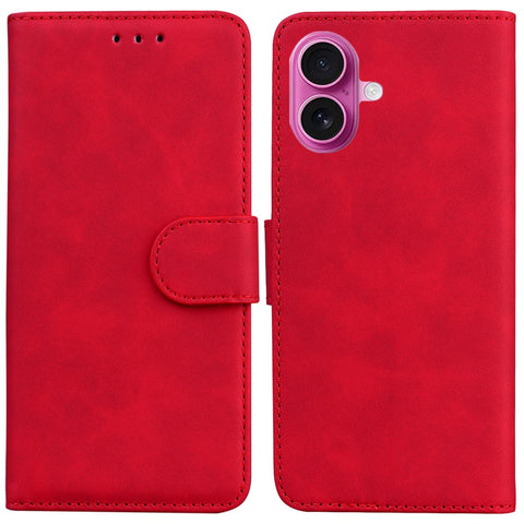 For iPhone 17 Case Solid Color Leather Wallet Phone Cover