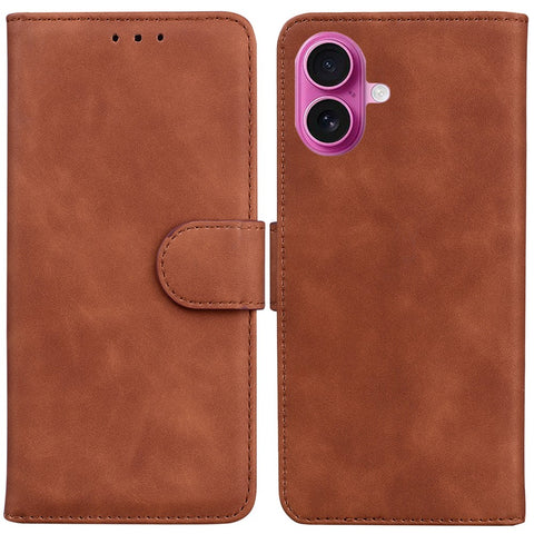 For iPhone 17 Case Solid Color Leather Wallet Phone Cover