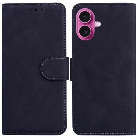 For iPhone 17 Case Solid Color Leather Wallet Phone Cover