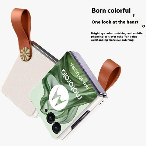 GKK Finger Strap Case for Motorola Razr 70 Ultra / 60 Ultra 5G / Razr Ultra 2026 5G / 2025 5G PU Leather + Hard PC Phone Cover