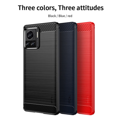 MOFI JK TPU Series-1 for Motorola Moto X30 Pro 5G / Edge 30 Ultra 5G / Edge X Brushed Surface Flexible TPU Case Carbon Fiber Texture Anti-drop Phone Cover