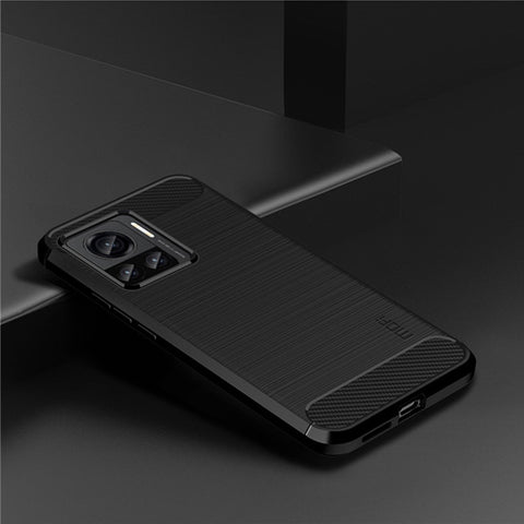 MOFI JK TPU Series-1 for Motorola Moto X30 Pro 5G / Edge 30 Ultra 5G / Edge X Brushed Surface Flexible TPU Case Carbon Fiber Texture Anti-drop Phone Cover