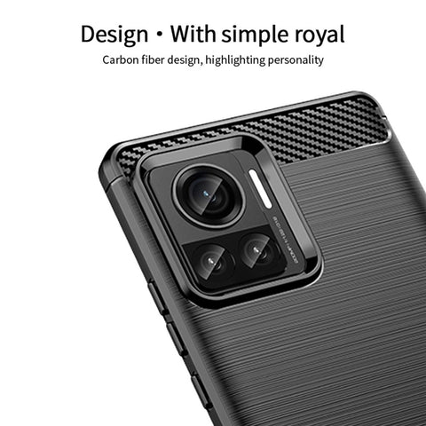 MOFI JK TPU Series-1 for Motorola Moto X30 Pro 5G / Edge 30 Ultra 5G / Edge X Brushed Surface Flexible TPU Case Carbon Fiber Texture Anti-drop Phone Cover