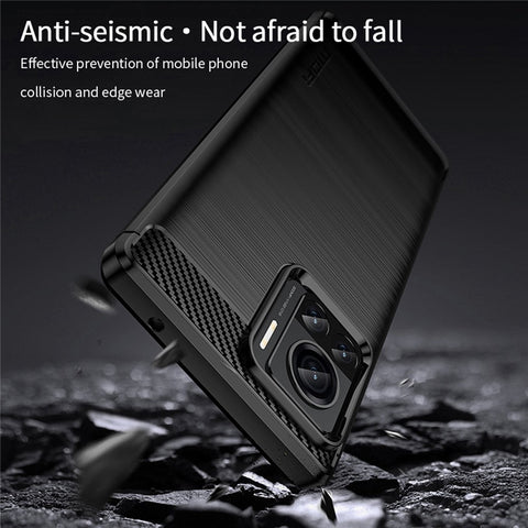MOFI JK TPU Series-1 for Motorola Moto X30 Pro 5G / Edge 30 Ultra 5G / Edge X Brushed Surface Flexible TPU Case Carbon Fiber Texture Anti-drop Phone Cover