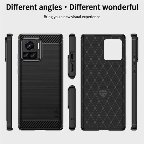 MOFI JK TPU Series-1 for Motorola Moto X30 Pro 5G / Edge 30 Ultra 5G / Edge X Brushed Surface Flexible TPU Case Carbon Fiber Texture Anti-drop Phone Cover
