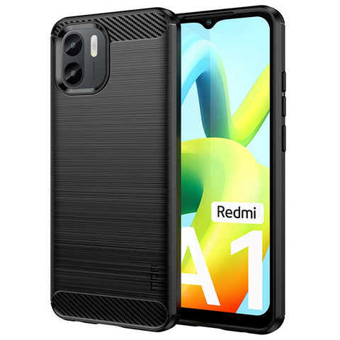 MOFI JK TPU Series-1 for Xiaomi Redmi A1 4G / A2 4G Anti-scratch Brushed Surface Phone Case Carbon Fiber Texture Soft TPU Back Cover