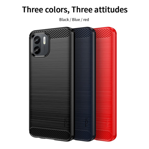 MOFI JK TPU Series-1 for Xiaomi Redmi A1 4G / A2 4G Anti-scratch Brushed Surface Phone Case Carbon Fiber Texture Soft TPU Back Cover