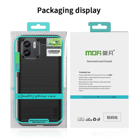 MOFI JK TPU Series-1 for Xiaomi Redmi A1 4G / A2 4G Anti-scratch Brushed Surface Phone Case Carbon Fiber Texture Soft TPU Back Cover