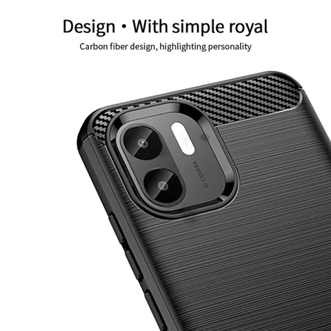MOFI JK TPU Series-1 for Xiaomi Redmi A1 4G / A2 4G Anti-scratch Brushed Surface Phone Case Carbon Fiber Texture Soft TPU Back Cover