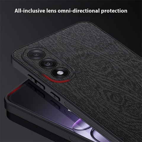 For OnePlus Nord 5 5G / Ace 5 Ultra 5G Case Wood Texture PU Leather Coated PC TPU Phone Cover