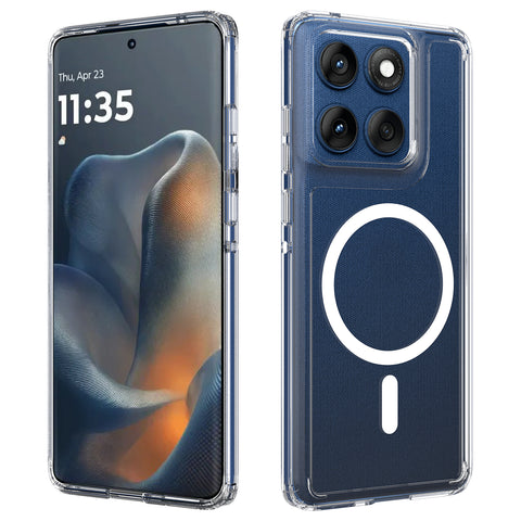 For Motorola Edge 60s 5G / Edge 60 Fusion 5G / Edge 60 5G Clear Phone Magnetic Case TPU+Acrylic Back Cover