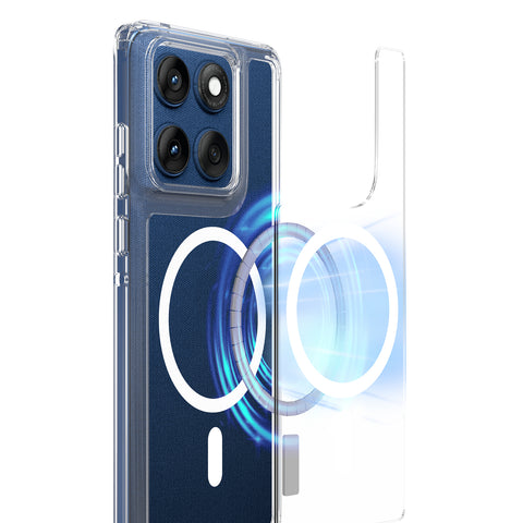 For Motorola Edge 60s 5G / Edge 60 Fusion 5G / Edge 60 5G Clear Phone Magnetic Case TPU+Acrylic Back Cover