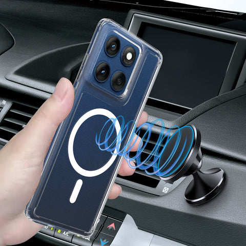 For Motorola Edge 60s 5G / Edge 60 Fusion 5G / Edge 60 5G Clear Phone Magnetic Case TPU+Acrylic Back Cover