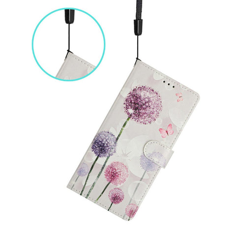 For iPhone 17 Case Pattern Printing Wallet Stand Flip Leather Phone Cover with Strap