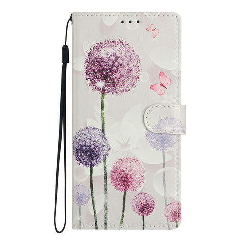 For iPhone 17 Case Pattern Printing Wallet Stand Flip Leather Phone Cover with Strap