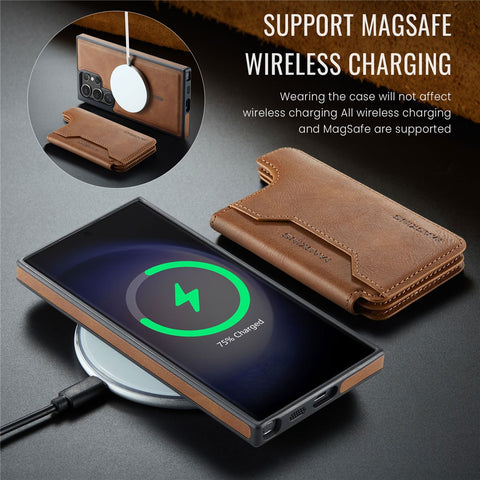 MAGKING K3 Series For Samsung Galaxy S23 Ultra Magnetic Case Wallet PC + TPU + PU Phone Cover