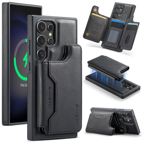 MAGKING K3 Series For Samsung Galaxy S23 Ultra Magnetic Case Wallet PC + TPU + PU Phone Cover
