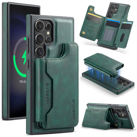 MAGKING K3 Series For Samsung Galaxy S23 Ultra Magnetic Case Wallet PC + TPU + PU Phone Cover