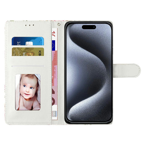 For iPhone Air Wallet Case PU Leather Pattern Printing Stand Phone Cover with Strap