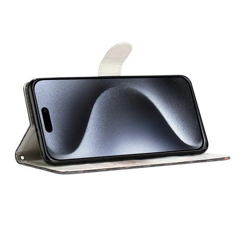 For iPhone Air Wallet Case PU Leather Pattern Printing Stand Phone Cover with Strap