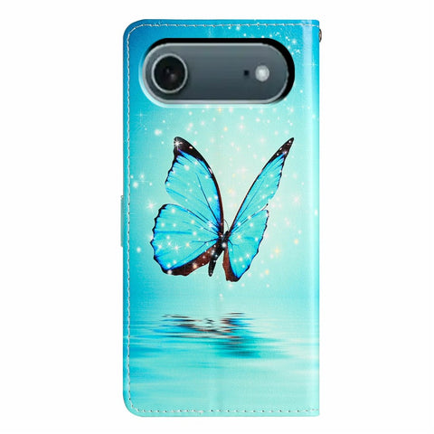 For iPhone Air Wallet Case PU Leather Pattern Printing Stand Phone Cover with Strap