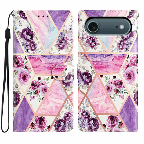 For iPhone Air Wallet Case PU Leather Pattern Printing Stand Phone Cover with Strap