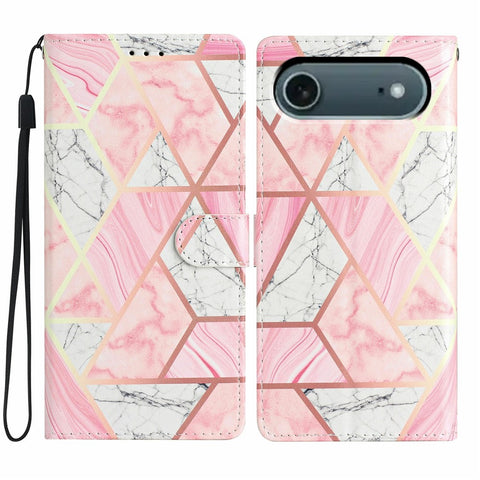 For iPhone Air Wallet Case PU Leather Pattern Printing Stand Phone Cover with Strap
