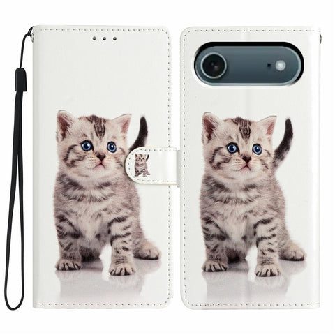 For iPhone Air Wallet Case PU Leather Pattern Printing Stand Phone Cover with Strap