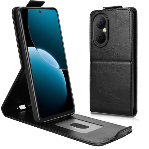 For Huawei Nova Y73 4G  /  Enjoy 80 Stand Case Magnetic Clasp Vertical Flip Leather Phone Cover with Card Holder